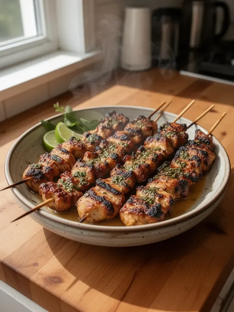 Spiedini di Pollo Grigliato al Latte di Cocco Thai