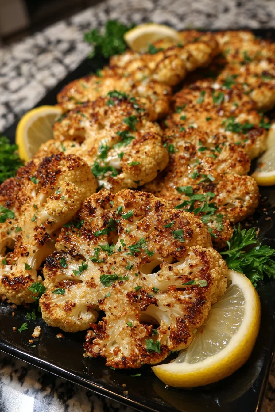 Steaks di cavolfiore croccanti al forno