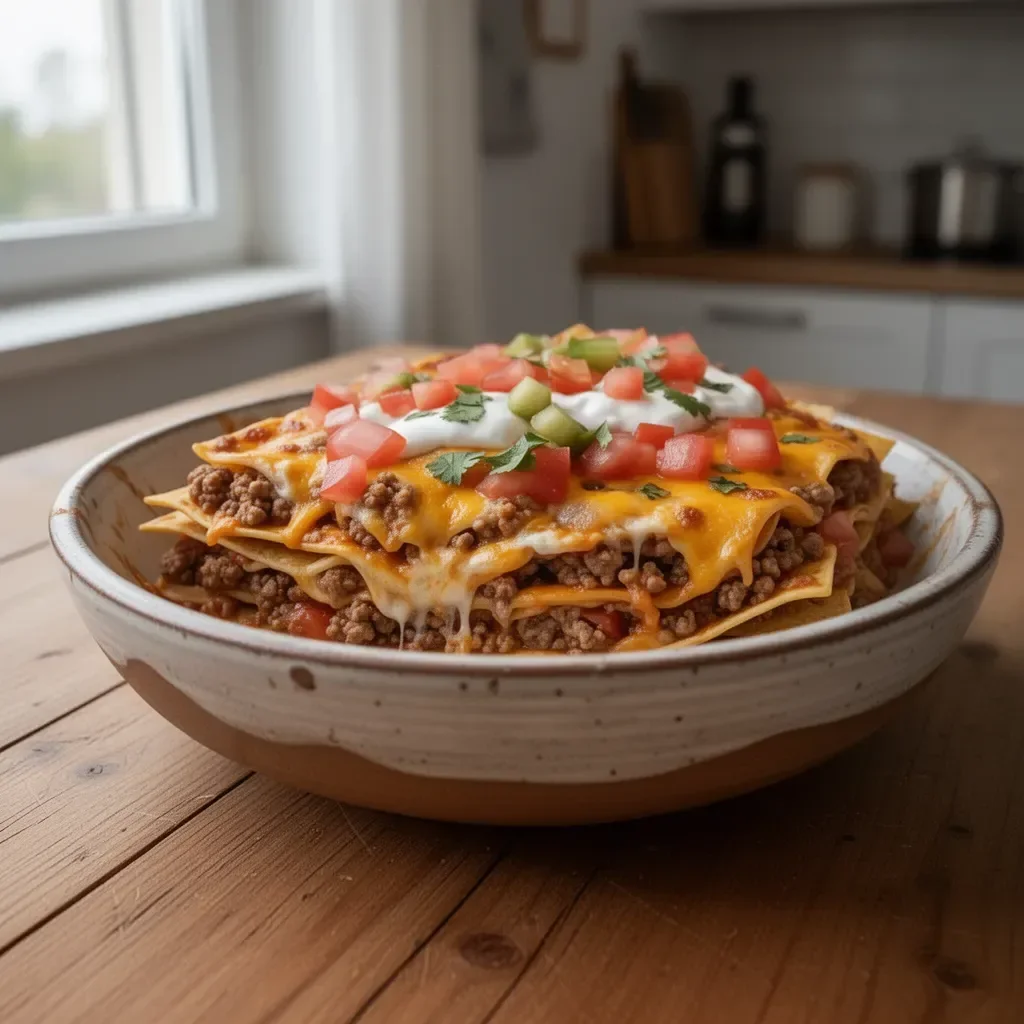 Tacos in casseruola a strati facili da preparare