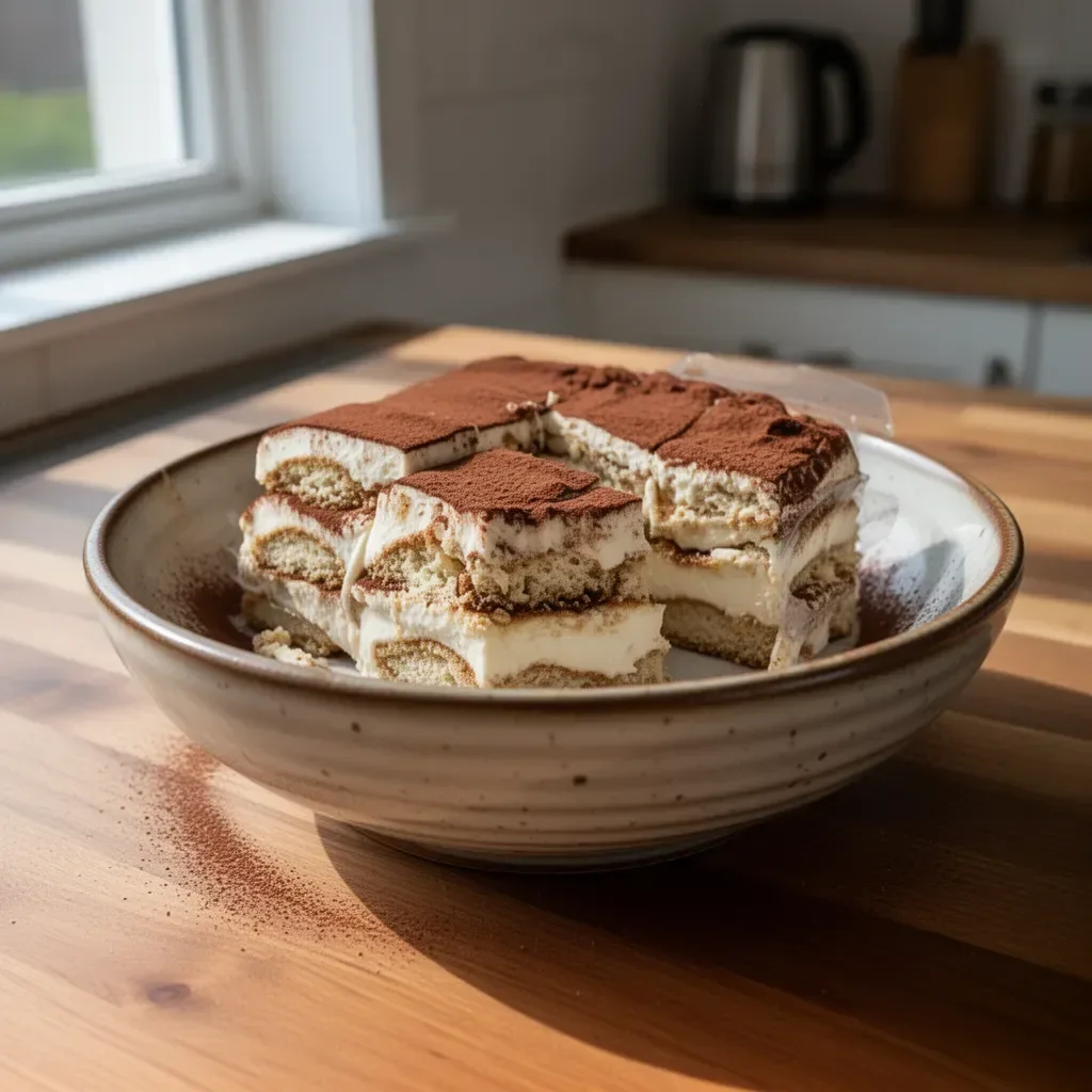 Tiramisu tradizionale con strati di crema al mascarpone e caffè