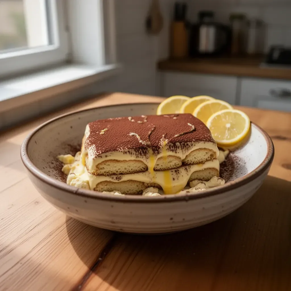 Tiramisù al limone con curd al limone, un dolce fresco e invitante