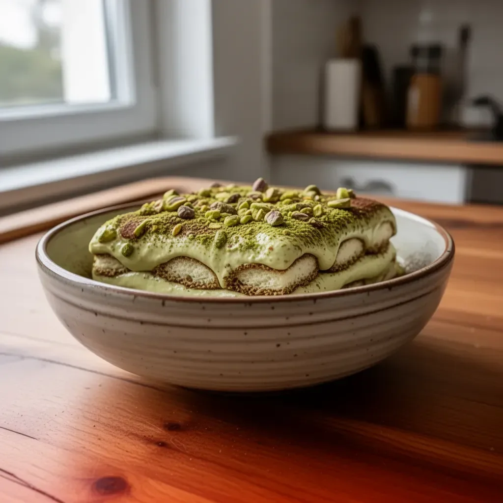 Tiramisù al Pistacchio, dolce italiano creamy e aromatico