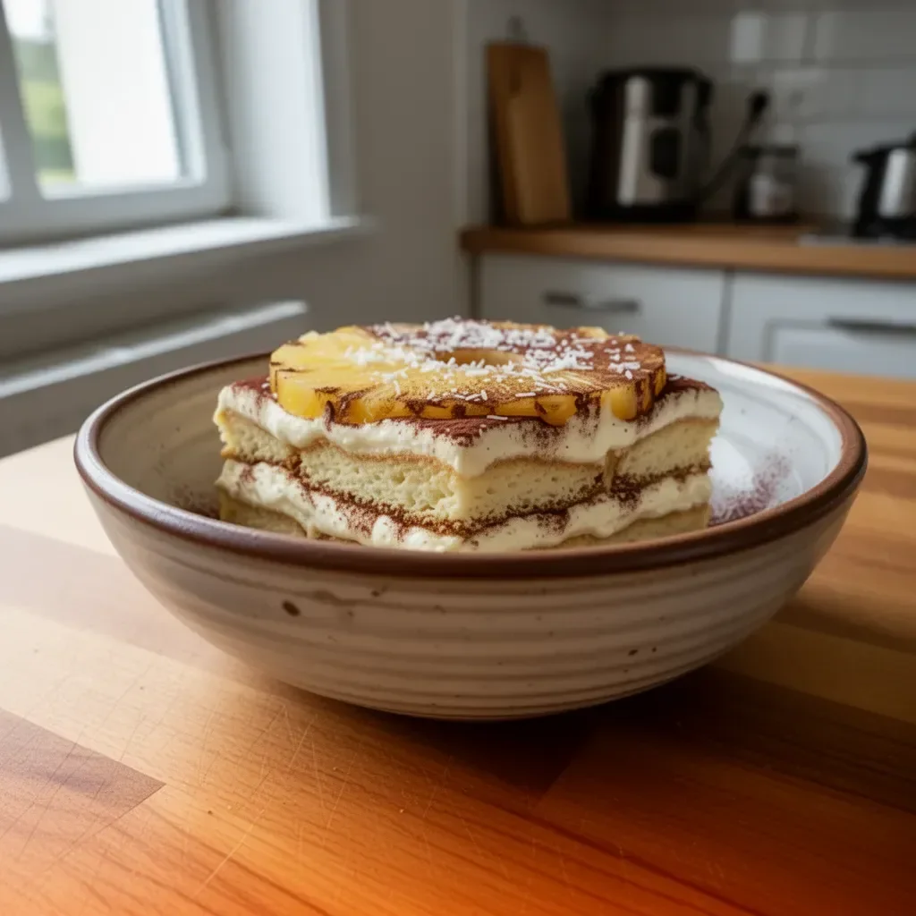 Tiramisu Ananas-Cocco, un delizioso dessert al cucchiaio con ananas e cocco