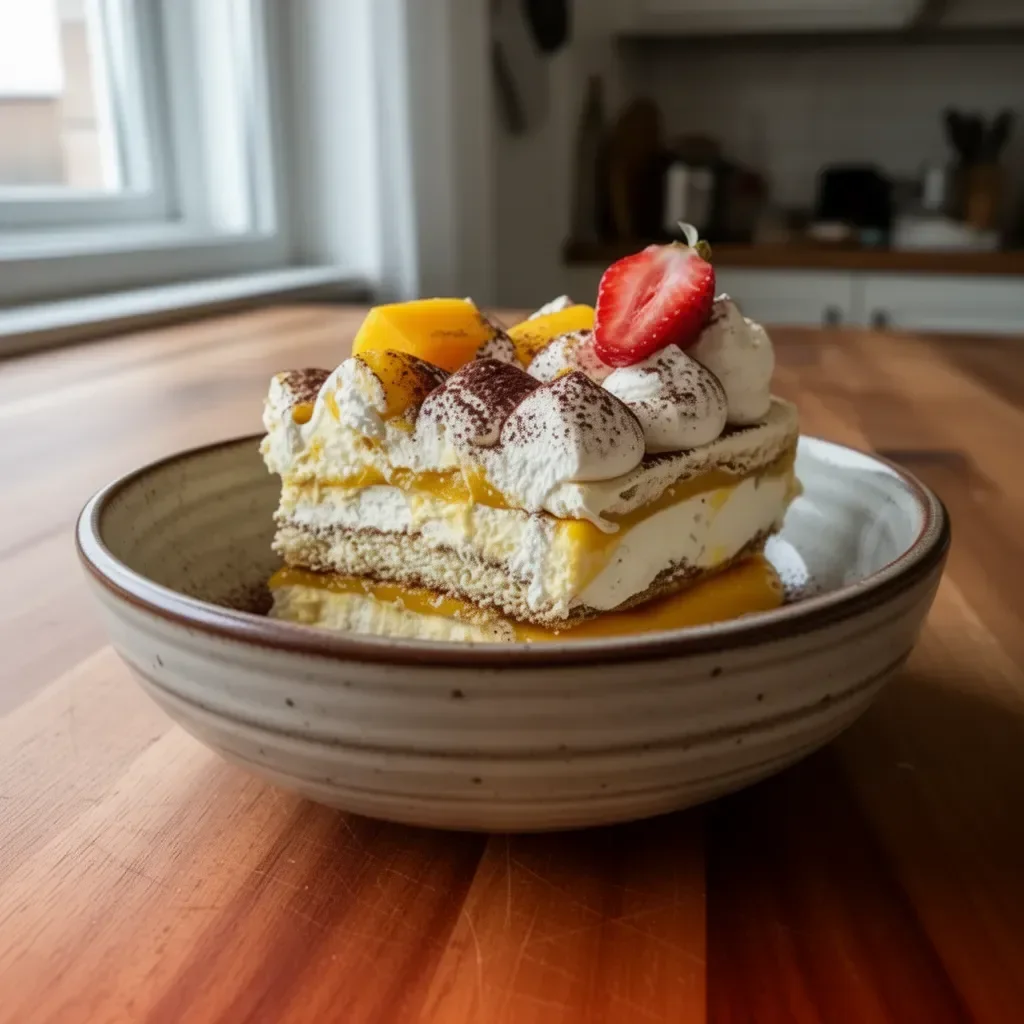 Tiramisu mango Passione, dolce cremoso con note tropicali