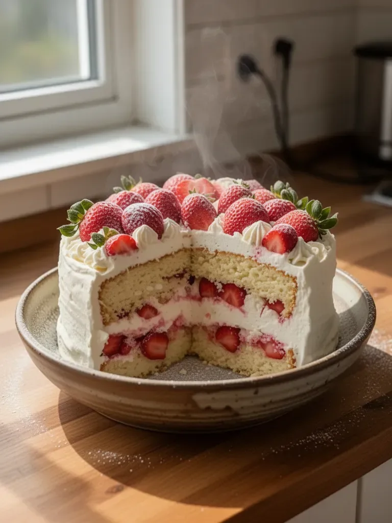 Torta alla vaniglia e alle fragole
