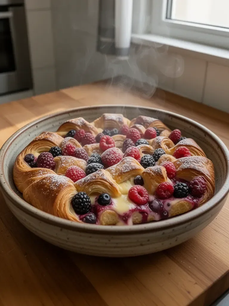 Torta di Croissant alle Bacche per Colazione