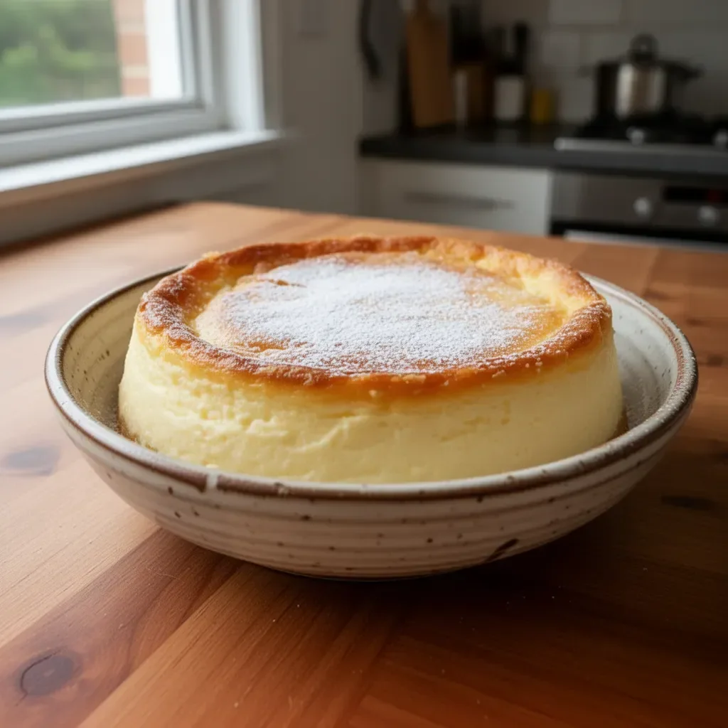 Fetta di Torta di Ricotta Leggera su piatto decorato