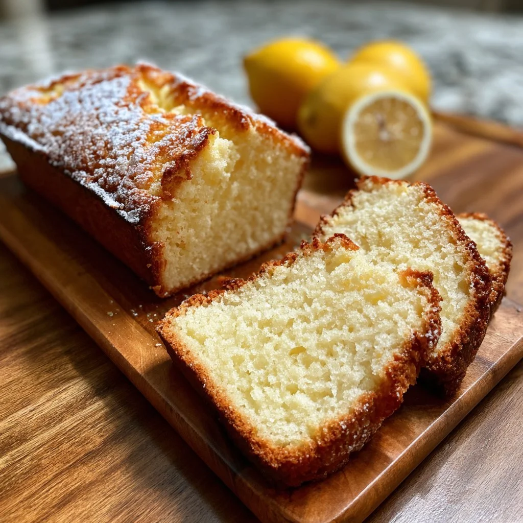 Torta Leggera allo Yogurt Greco e Limone decorata con fette di limone.