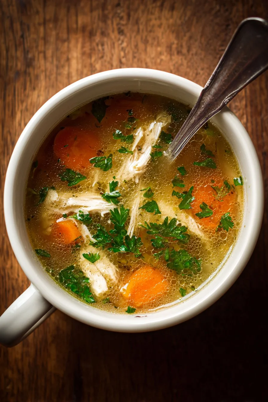 Zuppa di pollo fatta in casa sana