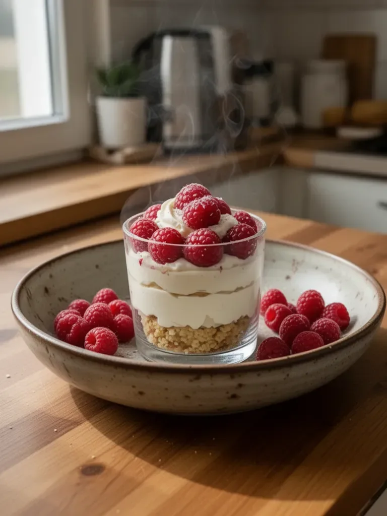Deliziose verrine ai lamponi e crema alla vaniglia