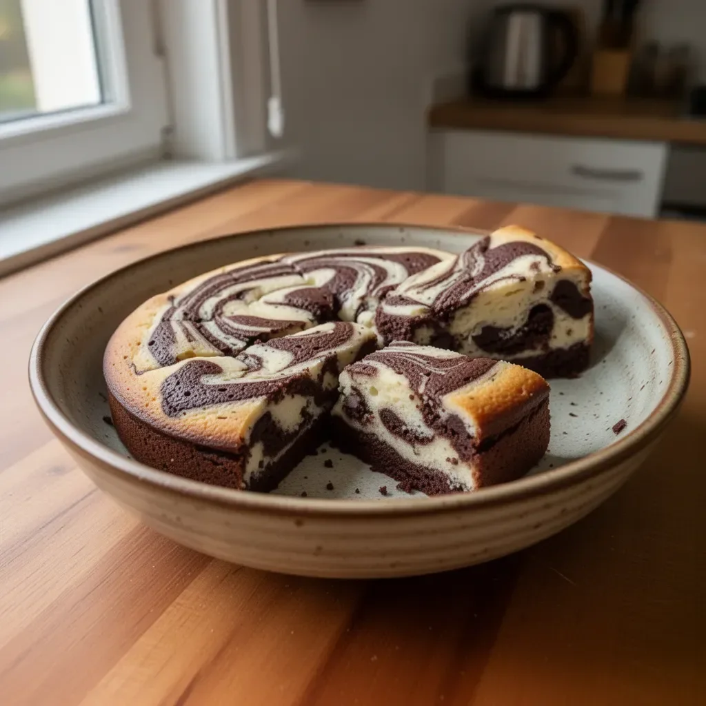 Fondente Marmorizzato al cioccolato nero e bianco, dolce e goloso.