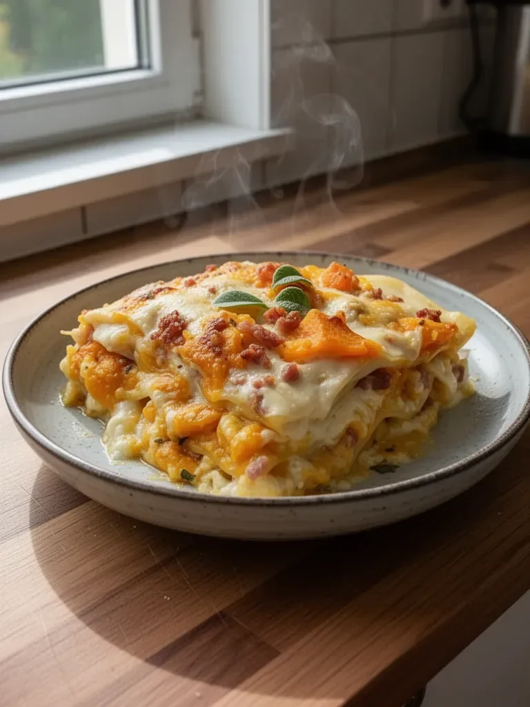 Lasagne leggere zucca e pancetta