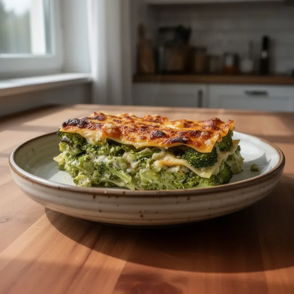Lasagne vegetariane al broccolo, piatto sano e gustoso