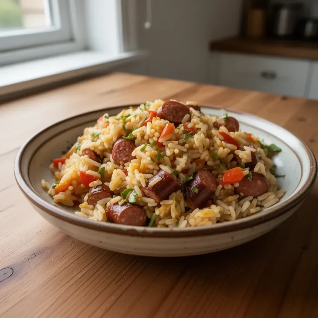 Sauté di Rice Chipolatas con verdure colorate e fresche