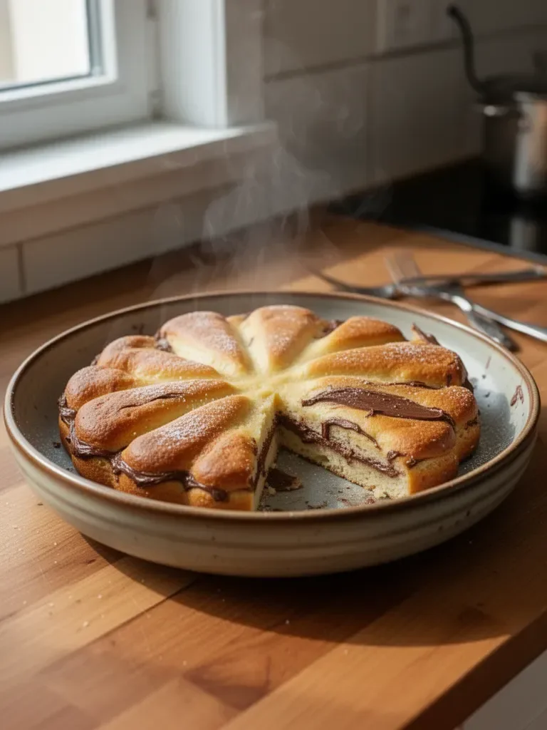 Torta con albumi e crema spalmabile