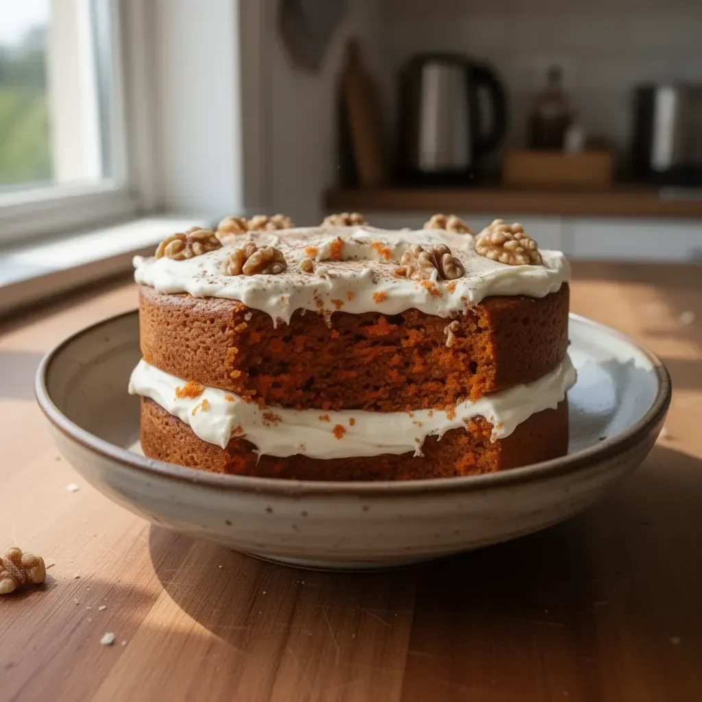 Torta di carote classica, dolce soffice e gustoso con carote fresche