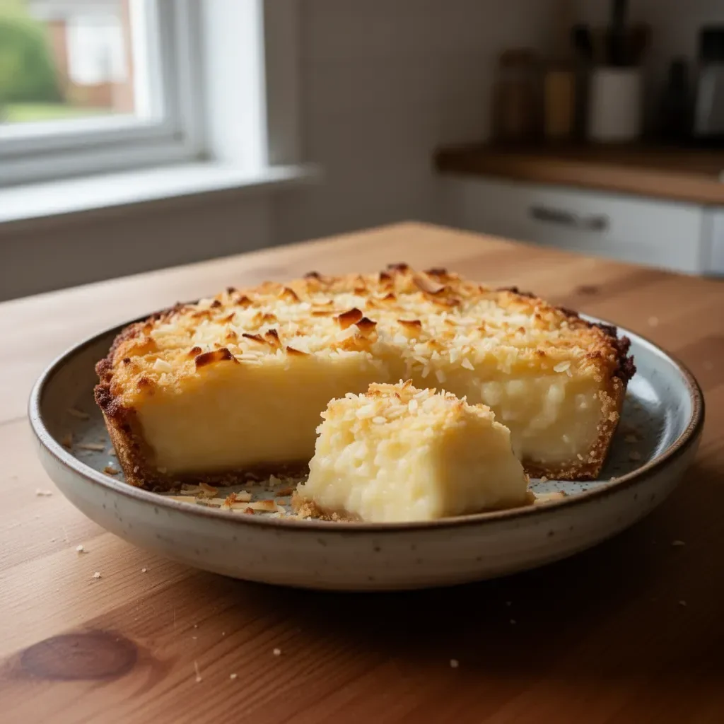 Torta di Cocco Senza Crosta, un dolce morbido e gustoso