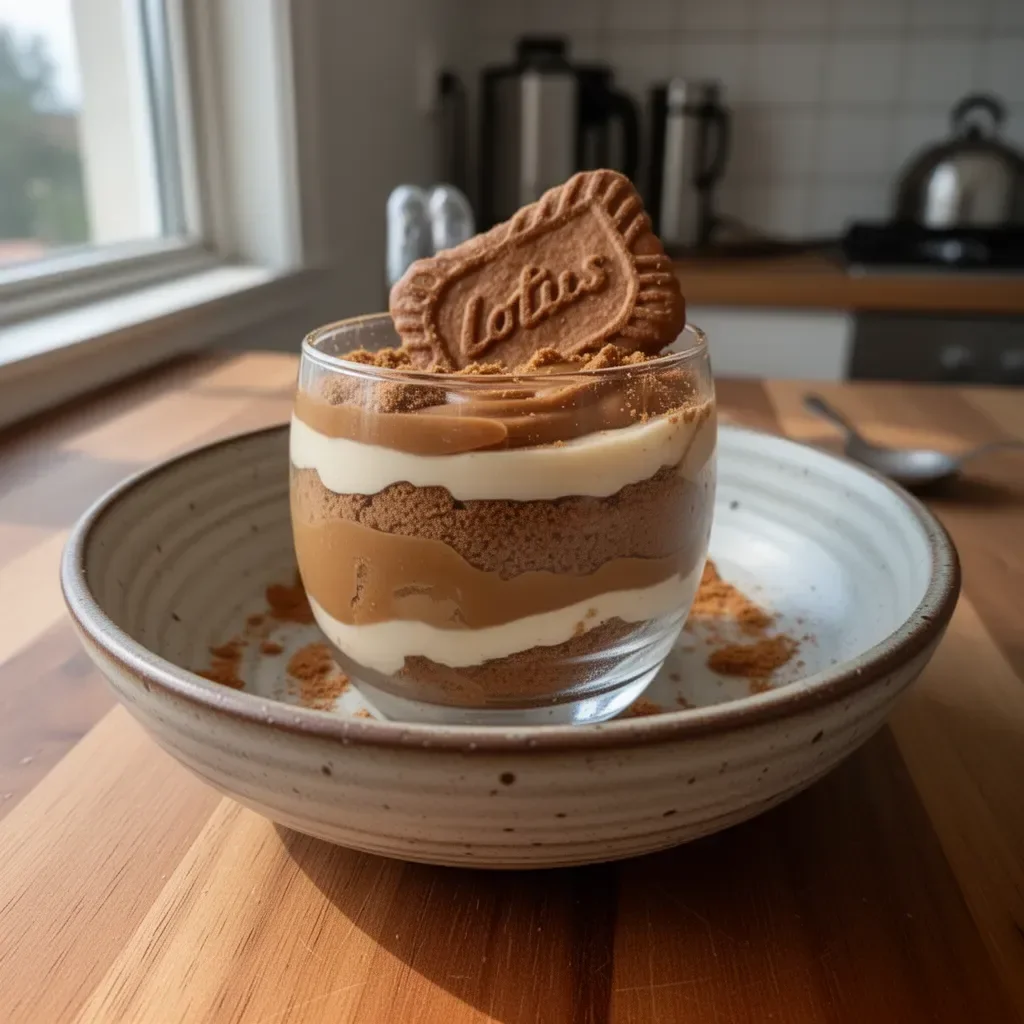 Verrine Speculoos con crema e biscotti in un delizioso dessert