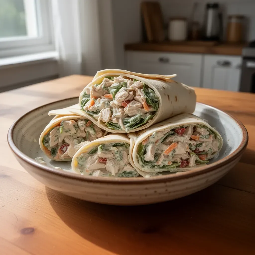 Wrap di Insalata di Pollo Crema fresco e invitante
