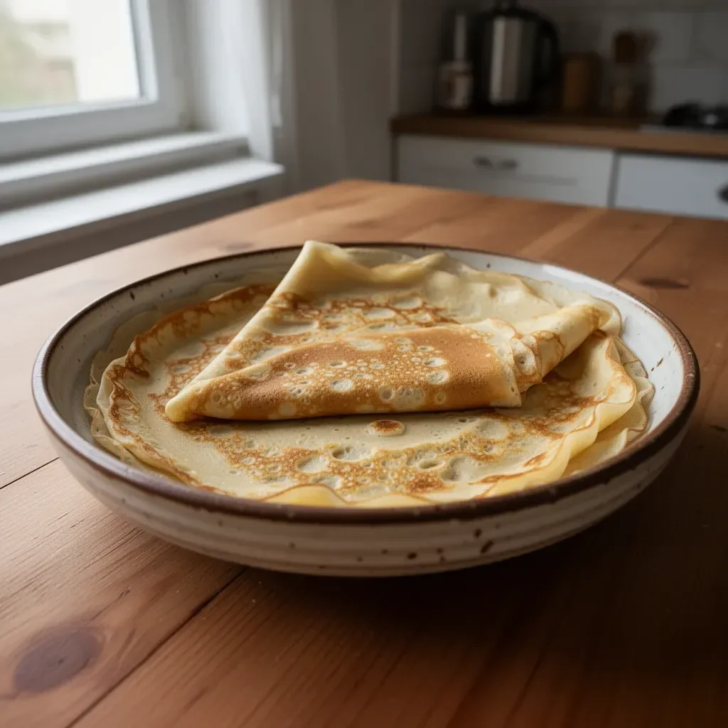 Crepes bretonne fatte in casa su un piatto elegante