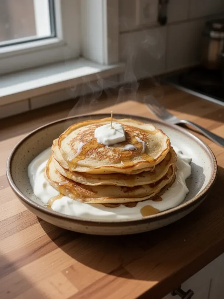 Crepes con yogurt greco