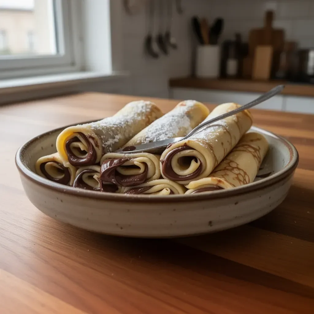 Involtini di crepes al Nutella con guarnizioni appetitose