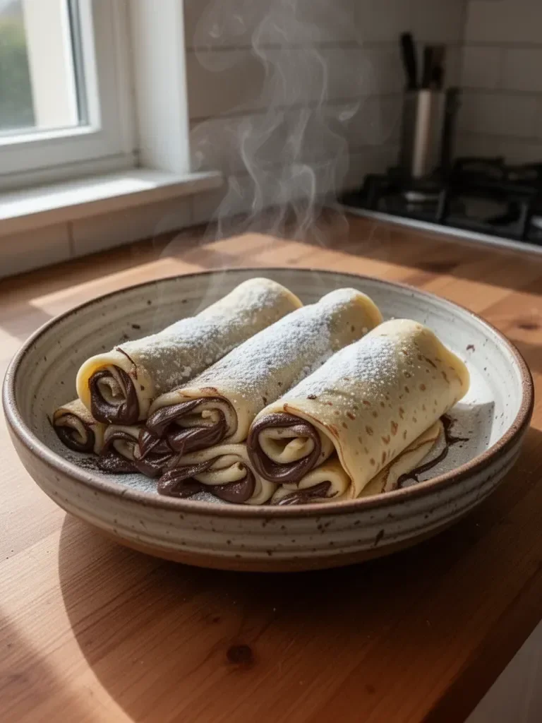Involtini di crepes al Nutella