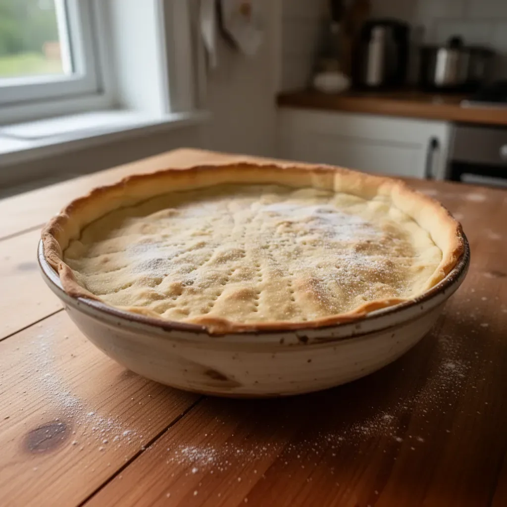 Un piatto di pasta frolla preparata per dolci tradizionali