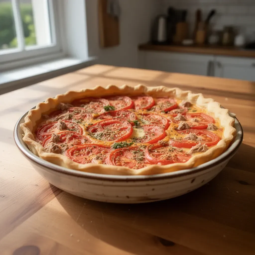 Quiche al tonno e pomodoro, un piatto gustoso e facile da fare.