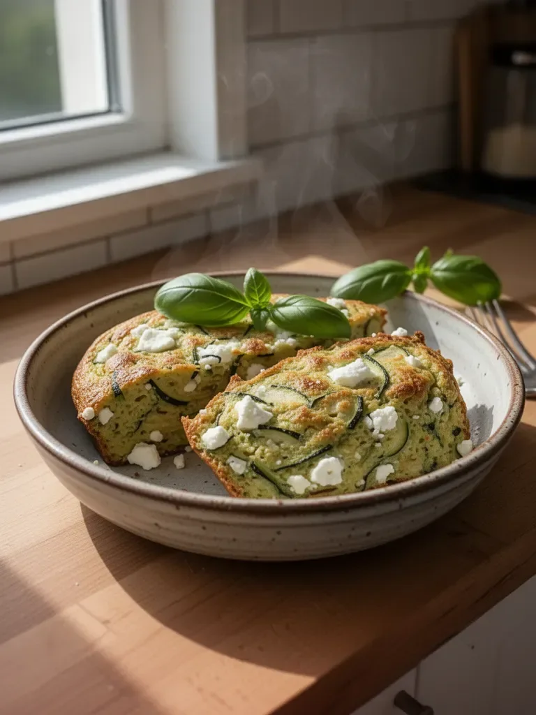Torta di zucchine, feta e basilico