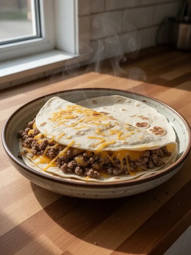 Wraps di carne macinata e cheddar